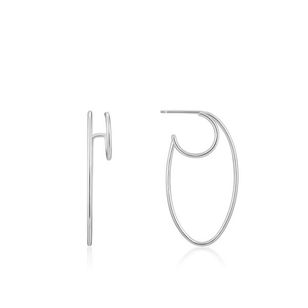 Ania Haie Silver Oval Double Hoop Earrings Steve Lennon & Co Jewelers  New Hartford, NY