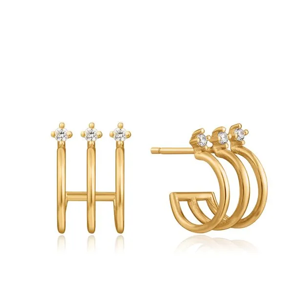 Ania Haie Triple Mini Hoop Stud Earrings Steve Lennon & Co Jewelers  New Hartford, NY