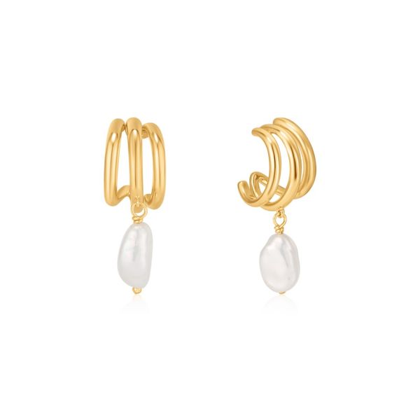 Ania Haie Gold Triple Mini Hoop Earrings Steve Lennon & Co Jewelers  New Hartford, NY