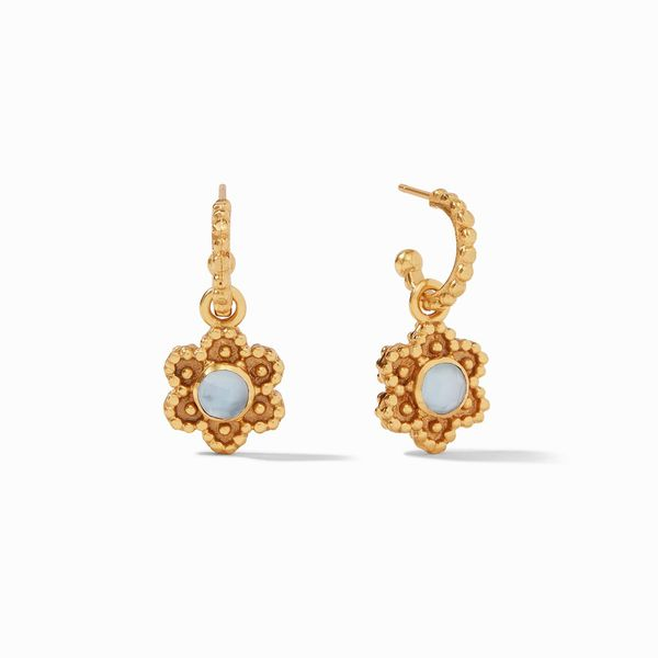 Julie Vos Colette Hoop & Charm Earring Gold Iridescent Image 2 Steve Lennon & Co Jewelers  New Hartford, NY