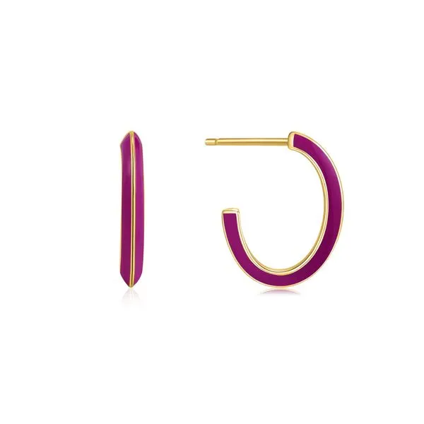 Ania Haie Berry Enamel Thick Gold Hoop Earrings Steve Lennon & Co Jewelers  New Hartford, NY