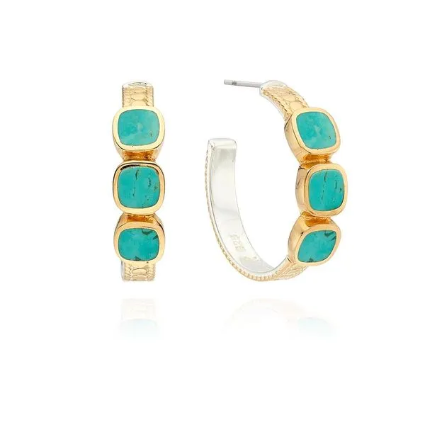 Anna Beck - Turquoise Multi-Stone Hoop Earrings Steve Lennon & Co Jewelers  New Hartford, NY