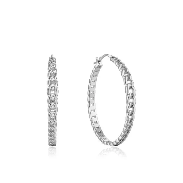 Ania Haie - Silver Curb Chain Hoop Earrings S. Lennon & Co Jewelers New Hartford, NY