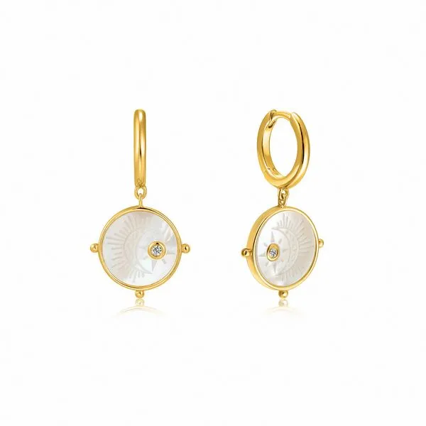 Ania Haie - Moon Emblem Gold Huggie Hoop Earrings Steve Lennon & Co Jewelers  New Hartford, NY