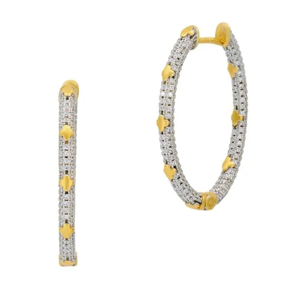 Freida Rothman - Sparkling Clover Hoop Earrings S. Lennon & Co Jewelers New Hartford, NY