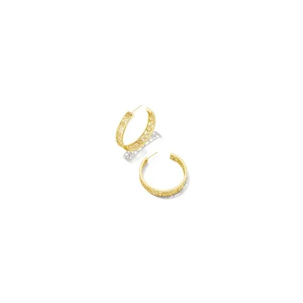 Kendra Scott Kelly Hoop Earrings Gold Metal Steve Lennon & Co Jewelers  New Hartford, NY