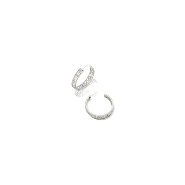 Kendra Scott Kelly Hoop Earrings Rhodium Metal Steve Lennon & Co Jewelers  New Hartford, NY