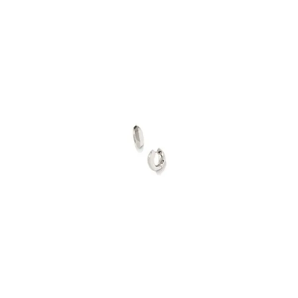 Kendra Scott Mikki Metal Huggie Earrings Polished Silver Steve Lennon & Co Jewelers  New Hartford, NY