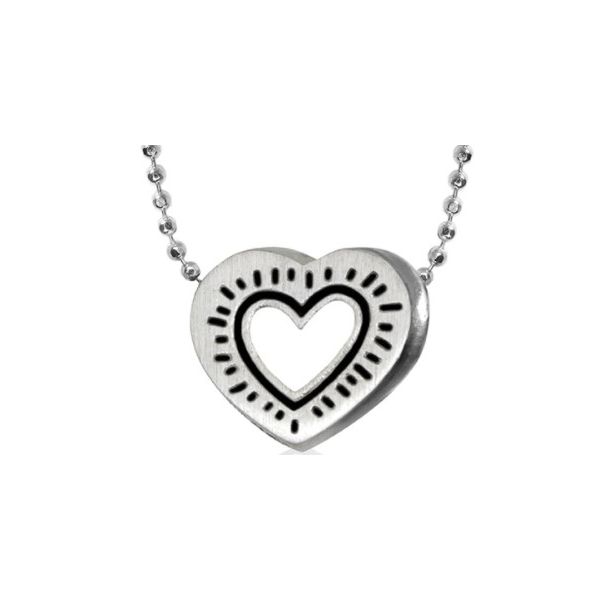 ALEX WOO - KEITH HARING STERLING SILVER AND WHITE RADIANT HEART NECKLACE Steve Lennon & Co Jewelers  New Hartford, NY