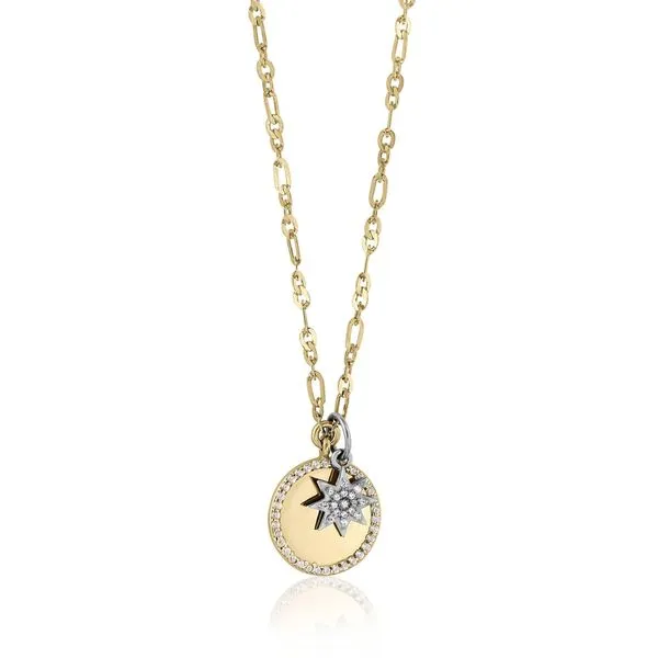 Ela Rae Pave Outline Disc - Rh Starburst Charm - Steve Lennon & Co Jewelers  New Hartford, NY
