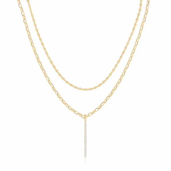 Ela Rae Double Layer Dagger - Stamped Chain - Oval Steve Lennon & Co Jewelers  New Hartford, NY