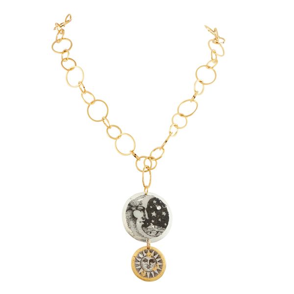 Evocateur - Moon And Sun Double Disc Necklace With O Chain S. Lennon & Co Jewelers New Hartford, NY