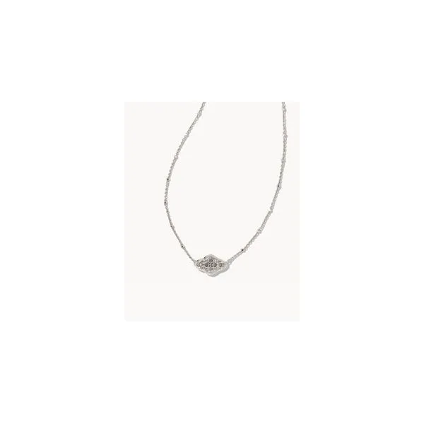 Kendra Scott ABBIE PENDANT NECKLACE RHODIUM METAL Steve Lennon & Co Jewelers  New Hartford, NY