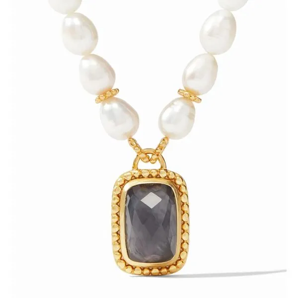 Julie Vos Marbella Statement Necklace - Iridescent Charcoal Blue Steve Lennon & Co Jewelers  New Hartford, NY