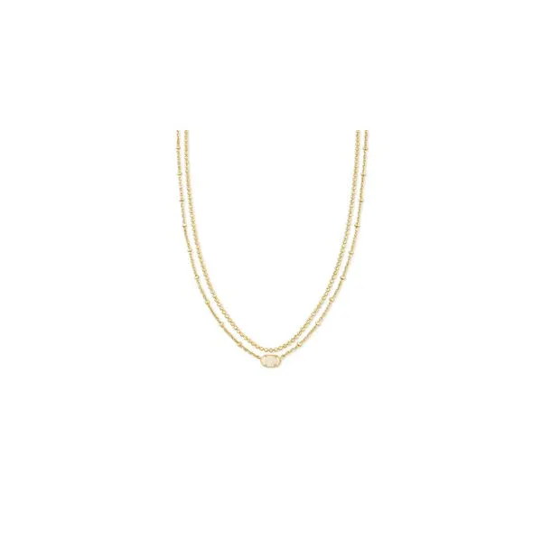 Kendra Scott Emilie Multi Strand Necklace Gold Iridescent Drusy Steve Lennon & Co Jewelers  New Hartford, NY