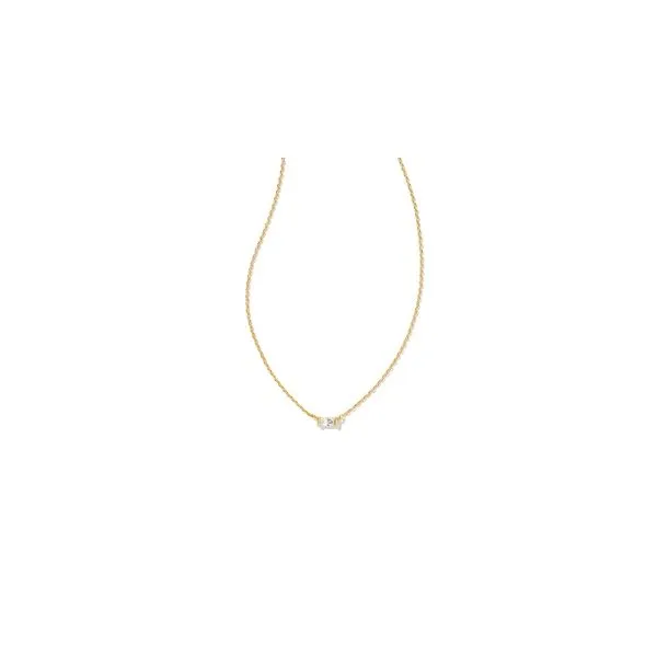 Kendra Scott Juliette Pendant Necklace Gold White Crystal Steve Lennon & Co Jewelers  New Hartford, NY
