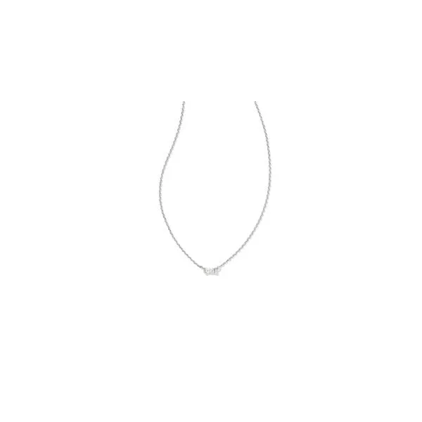 Kendra Scott Juliette Pendant Necklace Rhodium White Crystal Steve Lennon & Co Jewelers  New Hartford, NY