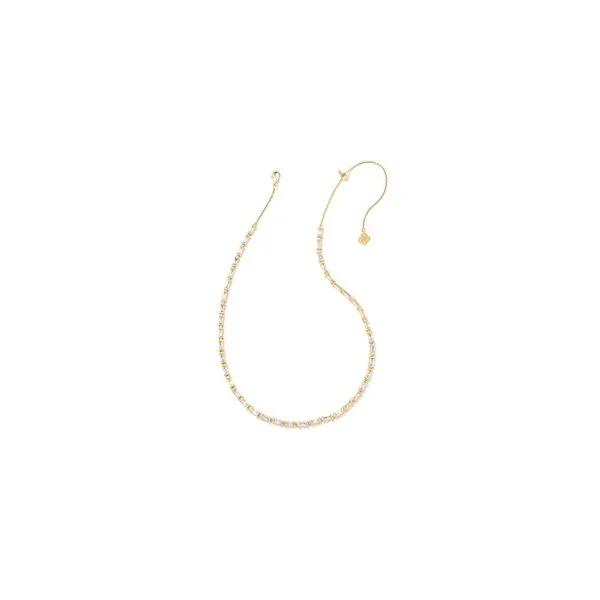 Kendra Scott Juliette Strand Necklace Gold White Crystal Steve Lennon & Co Jewelers  New Hartford, NY