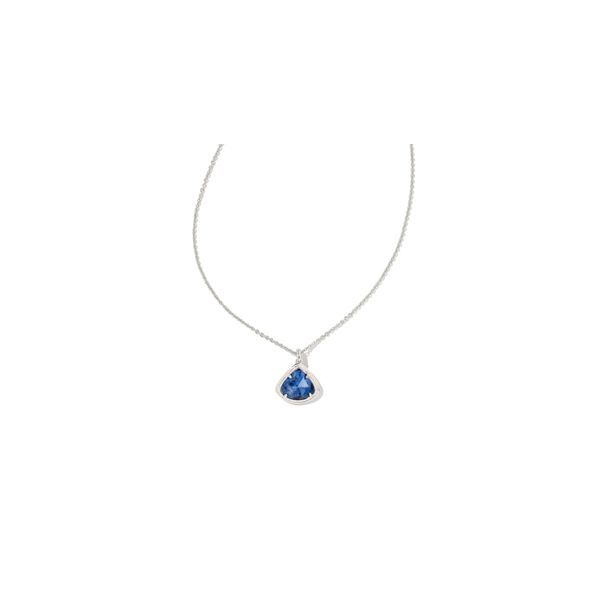 Kendra Scott Kendall Pendant Necklace Rhodium Blue Dumoitierite Steve Lennon & Co Jewelers  New Hartford, NY