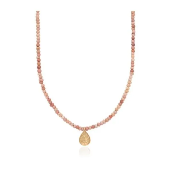 Anna Beck Beaded Pink Opal Drop Pendant Necklace 15-17