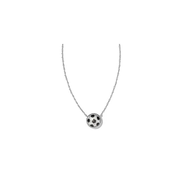 Kendra Scott Soccer Short Pendant Necklace Rhodium Ivory Mother of Pearl Steve Lennon & Co Jewelers  New Hartford, NY