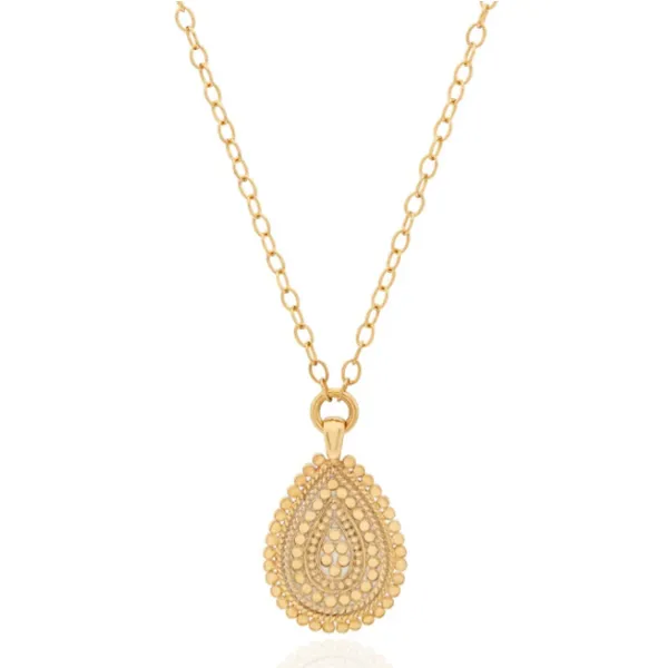 Anna Beck SS Medium Scalloped Drop Pendant Necklace Steve Lennon & Co Jewelers  New Hartford, NY