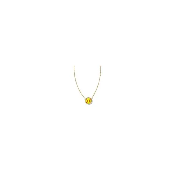 Kendra Scott Gold Softball Short Pendant Necklace Steve Lennon & Co Jewelers  New Hartford, NY