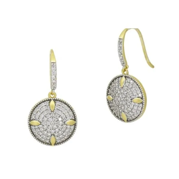 FREIDA ROTHMAN HOPE COLLECTION - PETALS AND PAVÉ DISC EARRINGS Steve Lennon & Co Jewelers  New Hartford, NY