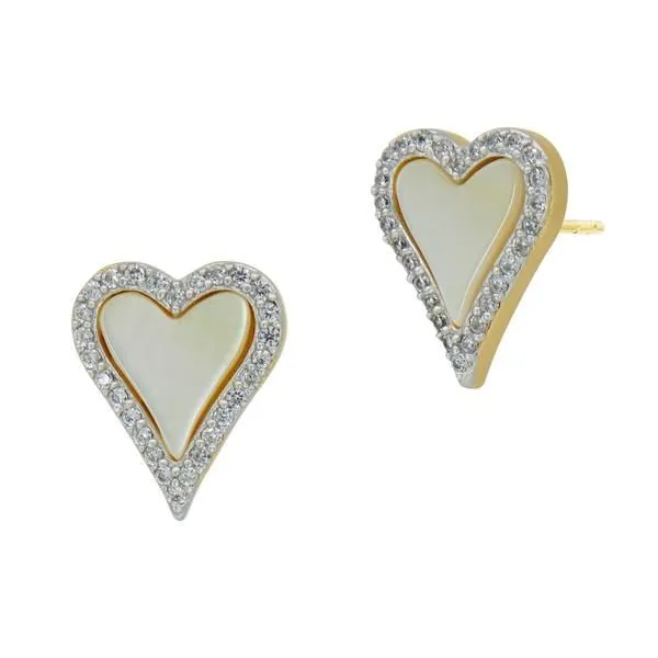 Freida Rothman Heart Mother Of Pearl Heart Earrings Steve