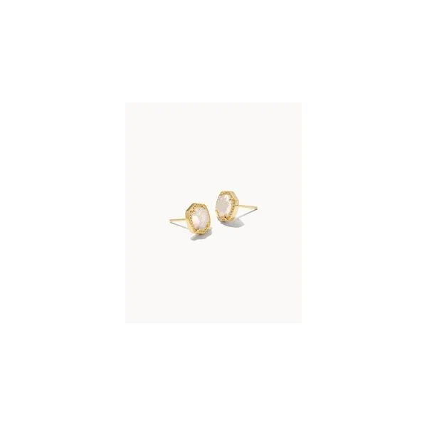 Kendra Scott DAVIE STUD EARRINGS GOLD IRIDESCENT DRUSY Steve Lennon & Co Jewelers  New Hartford, NY