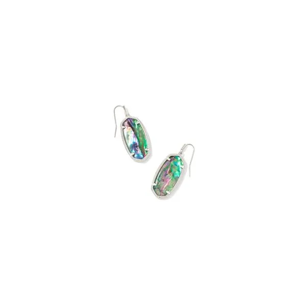 Kendra Scott Elle Drop Earrings Rhodium Lilac Abalone Steve Lennon & Co Jewelers  New Hartford, NY