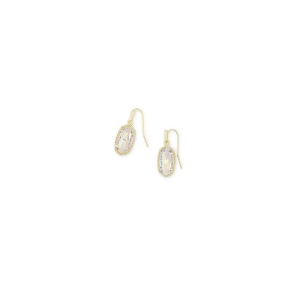 Kendra Scott Lee Drop Earrings Gold Dichroic Glass Steve Lennon & Co Jewelers  New Hartford, NY