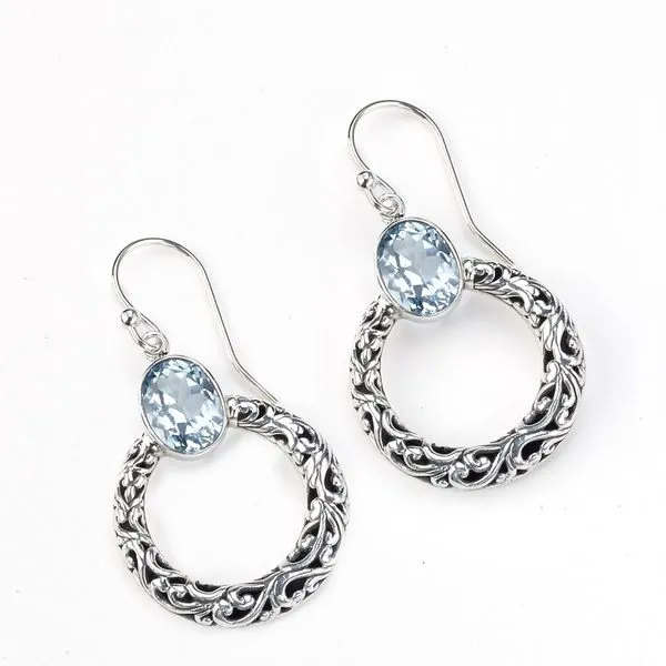 Samuel B. Silver Earnings W/Stones With Oval Blue Topazs Image 2 Steve Lennon & Co Jewelers  New Hartford, NY
