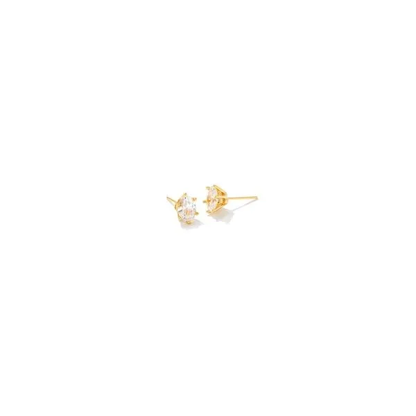 Kendra Scott Cailyn Crystal Stud Earrings Gold Metal White CZ Steve Lennon & Co Jewelers  New Hartford, NY