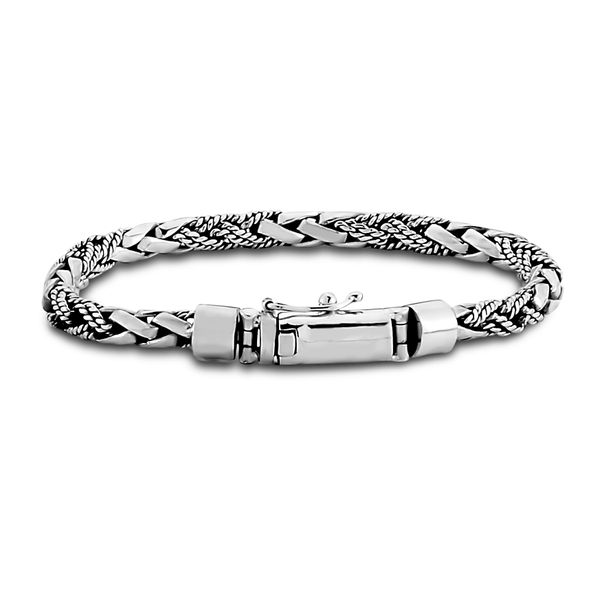 SB Sterling Silver Men's Silver Bracelet Steve Lennon & Co Jewelers  New Hartford, NY
