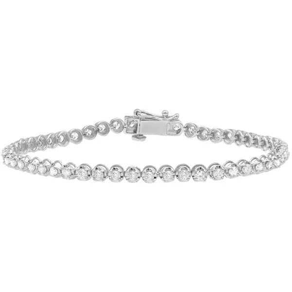 14K White Gold Diamond Tennis Bracelet with 68 Round Lab Grown Diamonds 1.0tcw Steve Lennon & Co Jewelers  New Hartford, NY