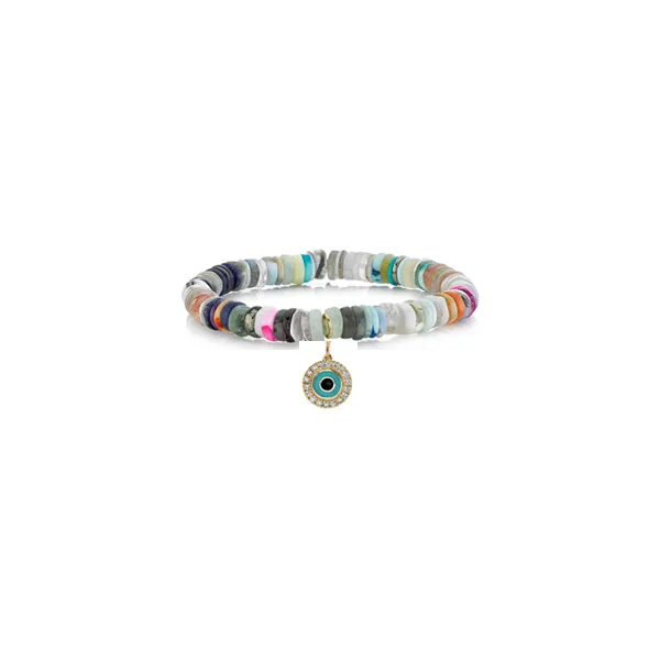 Sydney Evan 14KY Enamel Evil Eye Charm Bracelets With 18=0.05Tw Round Paves Steve Lennon & Co Jewelers  New Hartford, NY