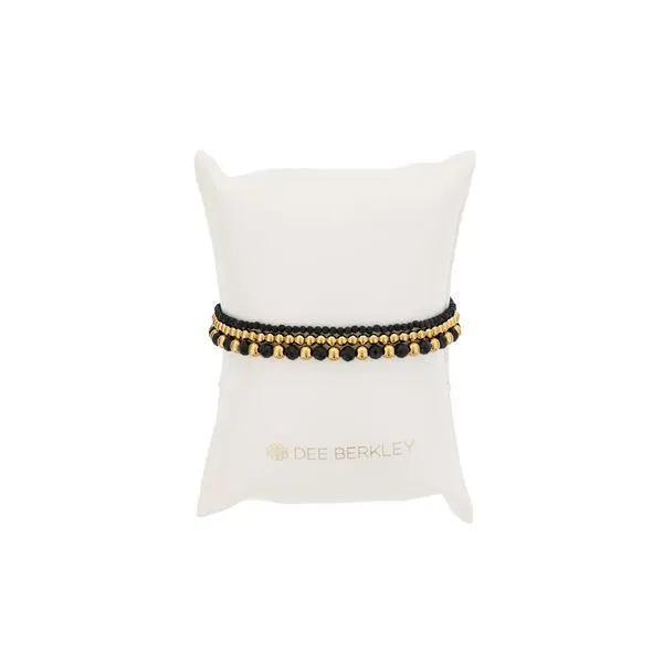 DEE BERKLEY SET OF 3: 2MM BLACK SPINEL, 3MM GOLD FILLED BEADS AND ALTERNATING 4MM FACETED BLACK SPINEL AND 4MM GOLD FILLED BEADS Steve Lennon & Co Jewelers  New Hartford, NY