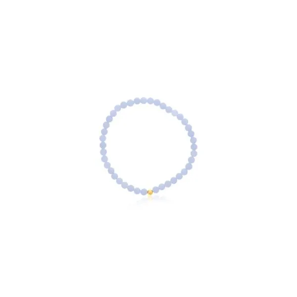 Dee Berkley 4mm Angelite Bracelet With Gold Filled Finishing Bead 7