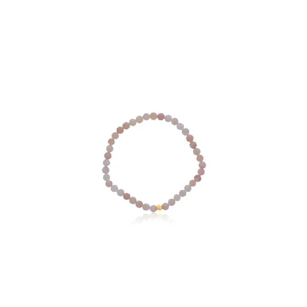 Dee Berkley 4mmPink Opal Bracelet With Gold Filled Finishing Bead 7