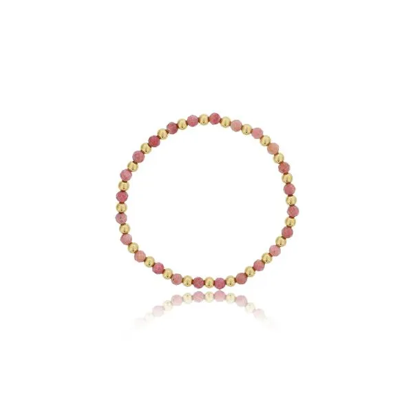 Dee Berkley 4mm Bracelet Rhodinite With Alternating Gold Filled Beads 7