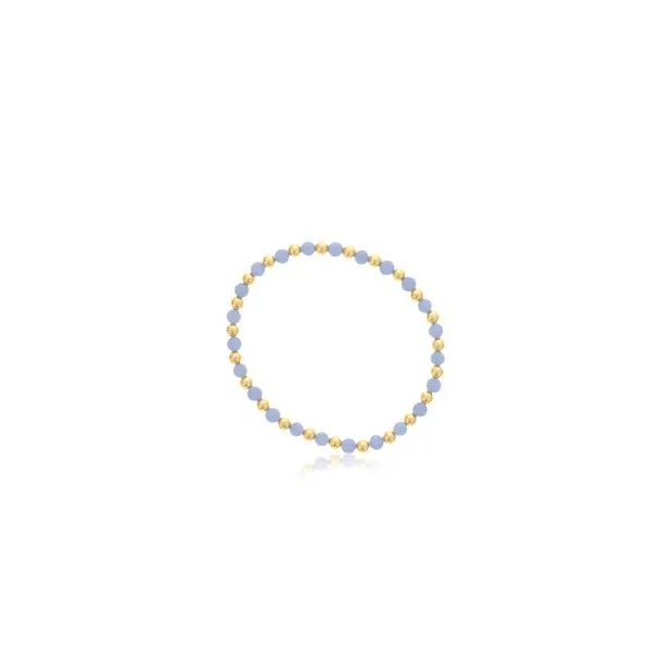 Dee Berkley 4mm Angelite Bracelet With Alternating Gold Filled Beads 7
