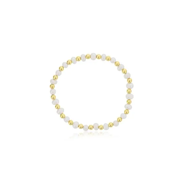Dee Berkley 4mm Pearl Bracelet With Alternating Gold Filled Beads 7