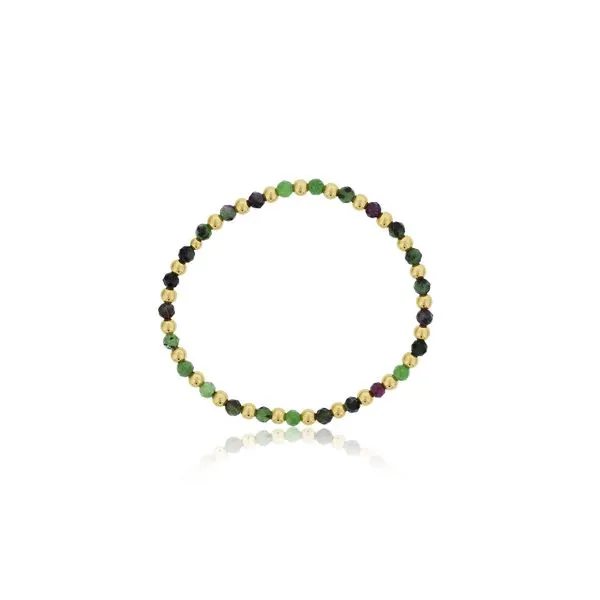 Dee Berkley 4mm Ruby Fushite Bracelet With Alternating Gold Filled Beads 7