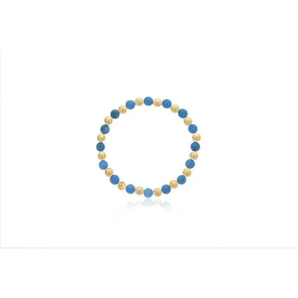 Dee Berkley 6mm Apatite Bracelet With Alternating Gold Filled Beads 7