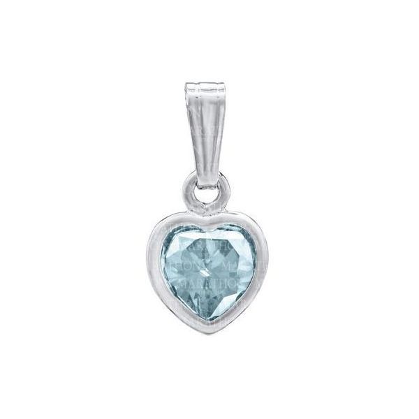 March Birthstone Sterling Silver Heart Pendant Steve Lennon & Co Jewelers  New Hartford, NY
