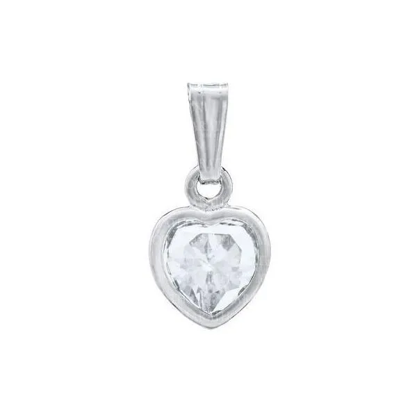 April Birthstone Sterling Silver Heart Pendant Steve Lennon & Co Jewelers  New Hartford, NY