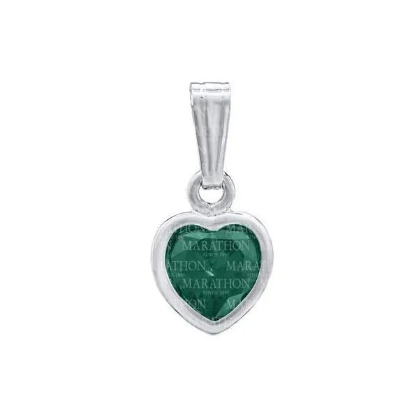 May Birthstone Sterling Silver Heart Pendant Steve Lennon & Co Jewelers  New Hartford, NY