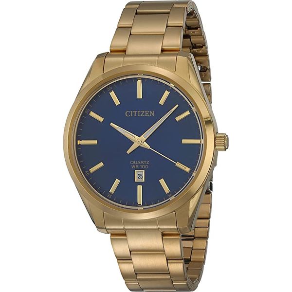 Citizen Men's Gold Tone Stainless Steel Blue Dial Watch Smith Jewelers Franklin, VA