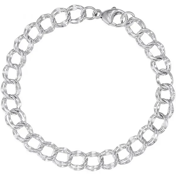 Large Double Link Dapped Curb Classic Bracelet Smith Jewelers Franklin, VA